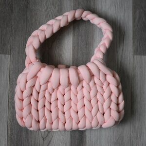 Chunky Knit Pink Handbag